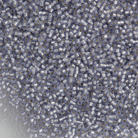 Miyuki Delica Seed Bead 11/0 Silver Lined Crystal Glazed Lavender 2-inch Tube DB1435