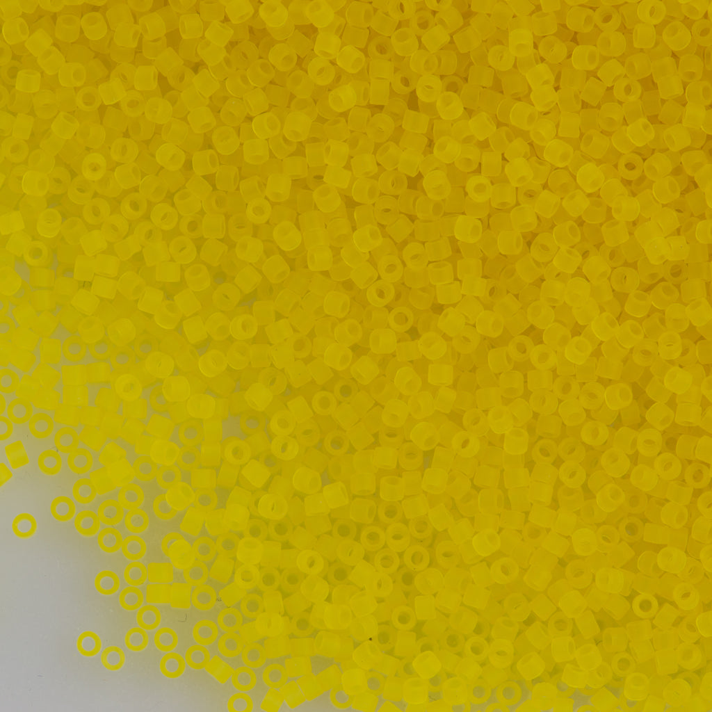 25g Miyuki Delica Seed Bead 11/0 Matte Transparent Yellow DB743