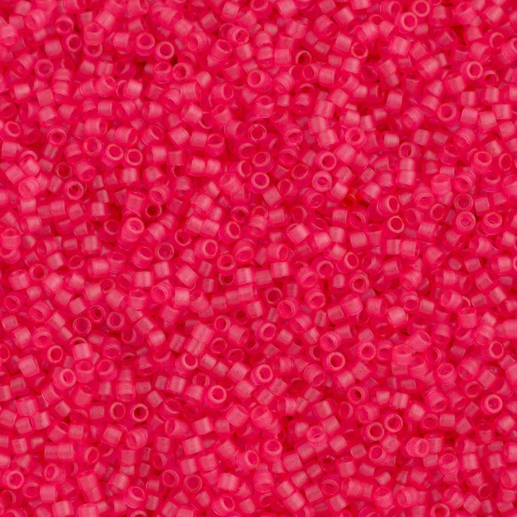 Miyuki Delica Seed Bead 11/0 Matte Transparent Dyed Raspberry Pink 2-inch Tube DB780