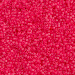 25g Miyuki Delica Seed Bead 11/0 Matte Transparent Dyed Raspberry Pink DB780