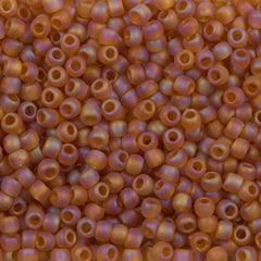 50g Toho Round Seed Beads 6/0 Transparent Matte Dark Amber AB (162CF)