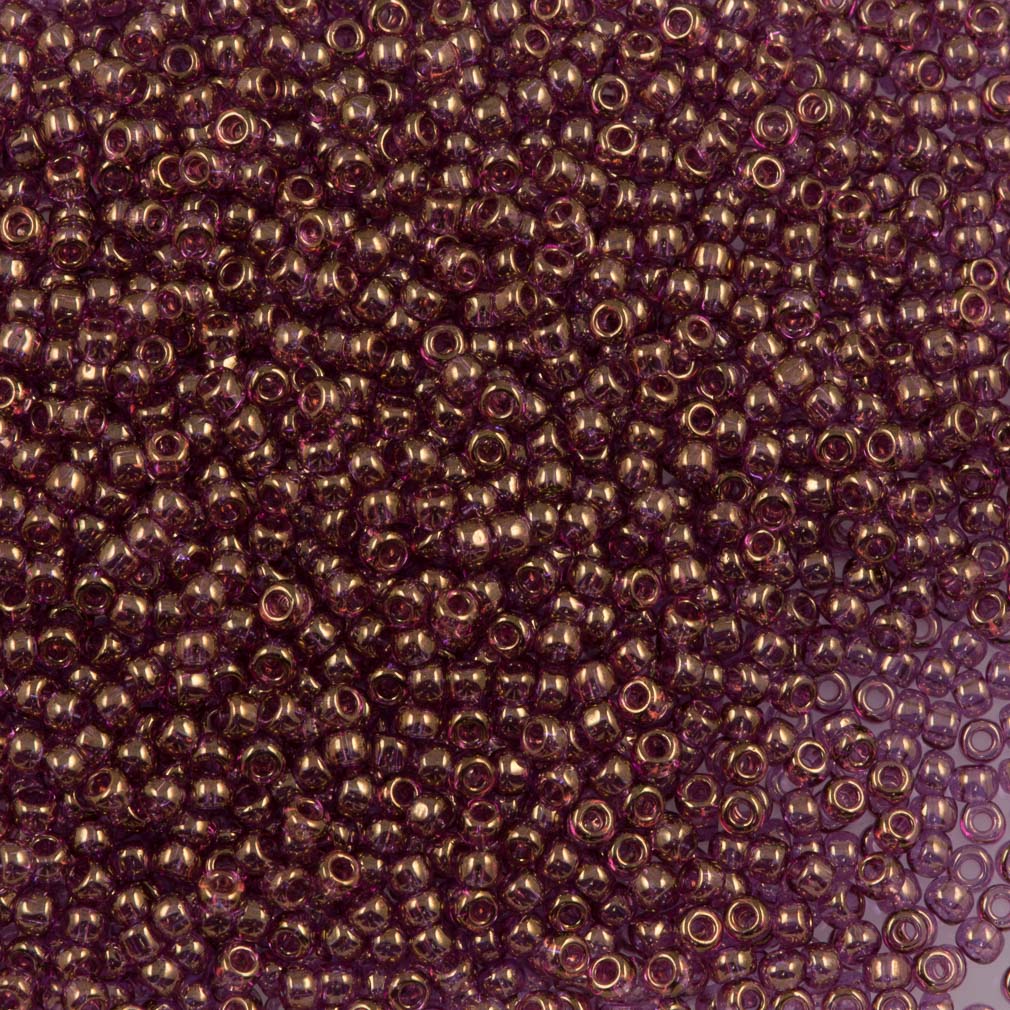 50g Toho Round Seed Beads 11/0 Transparent Light Amethyst Gold Luster (203)