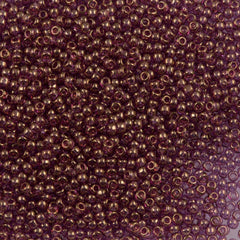 50g Toho Round Seed Beads 11/0 Transparent Light Amethyst Gold Luster (203)