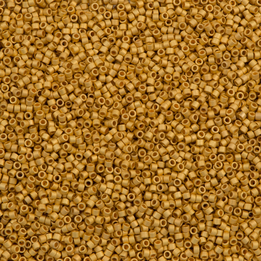 25g Miyuki Delica Seed Bead 11/0 Matte 24kt Gold Plated DB331