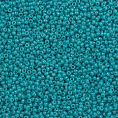 50g Miyuki Round Seed Bead 11/0 Opaque Turquoise Glazed Luster (2470)