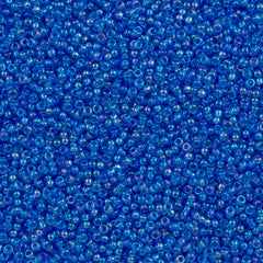 50g Miyuki Round Seed Bead 11/0 Transparent Medium Blue AB (261)