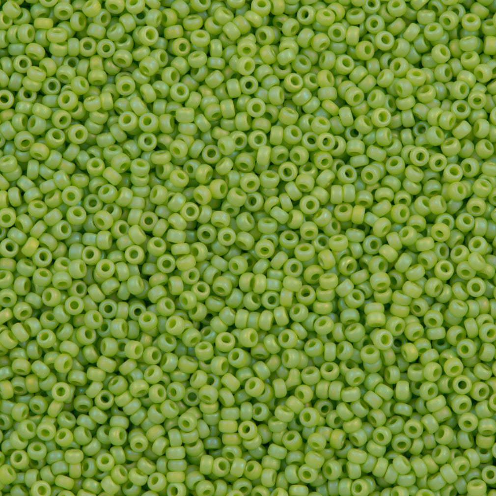 50g Miyuki Round Seed Bead 11/0 Matte Opaque Chartreuse AB (416FR)