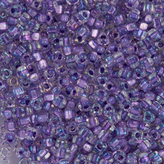 Miyuki Triangle Seed Bead 8/0 Inside Color Lined Lilac AB 23g Tube (1138)