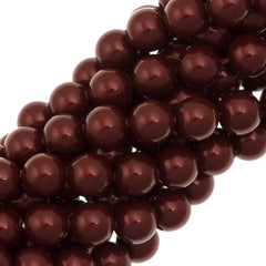 100 TRUE CRYSTAL 6mm Round Bordeaux Pearl Beads