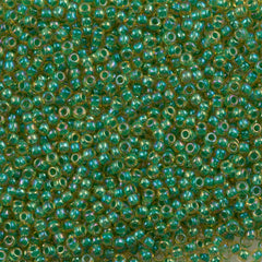 Toho Round Seed Bead 11/0 Light Jonquil Inside Color Lined Mint AB 19g Tube (1830)