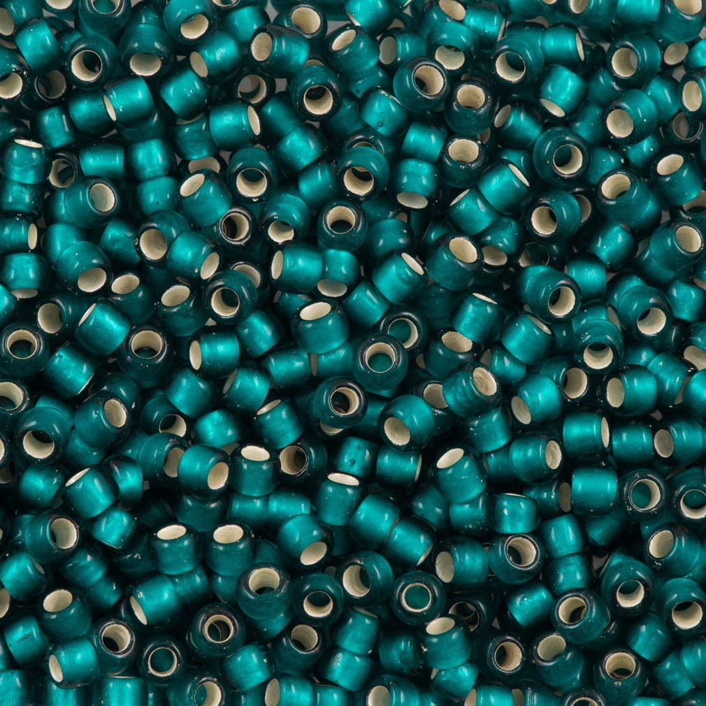 50g Toho Round Seed Beads 6/0 Transparent Matte Dark Teal Silver Lined (27BDF)