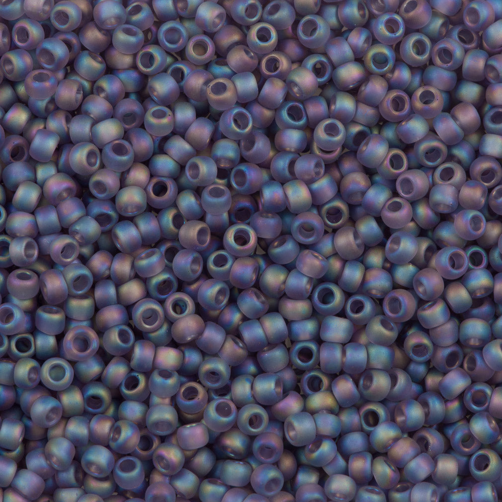 Toho Round Seed Bead 8/0 Transparent Matte Tanzanite AB (166DF)