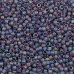 50g Toho Round Seed Bead 8/0 Transparent Matte Tanzanite AB (166DF)