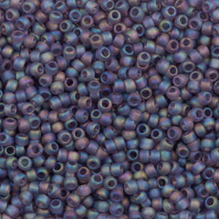 Toho Round Seed Bead 8/0 Transparent Matte Tanzanite AB 5.5-inch tube (166DF)