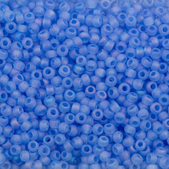 50g Toho Round Seed Bead 8/0 Transparent Matte Light Blue AB (168F)