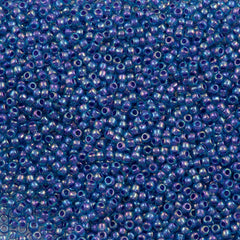 Toho Round Seed Bead 11/0 Purple Lined Cobalt AB 2.5-inch Tube (1837)