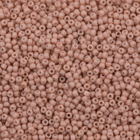 Toho Round Seed Bead 11/0 Opaque Matte Shell Pink 2.5-inch Tube (764)