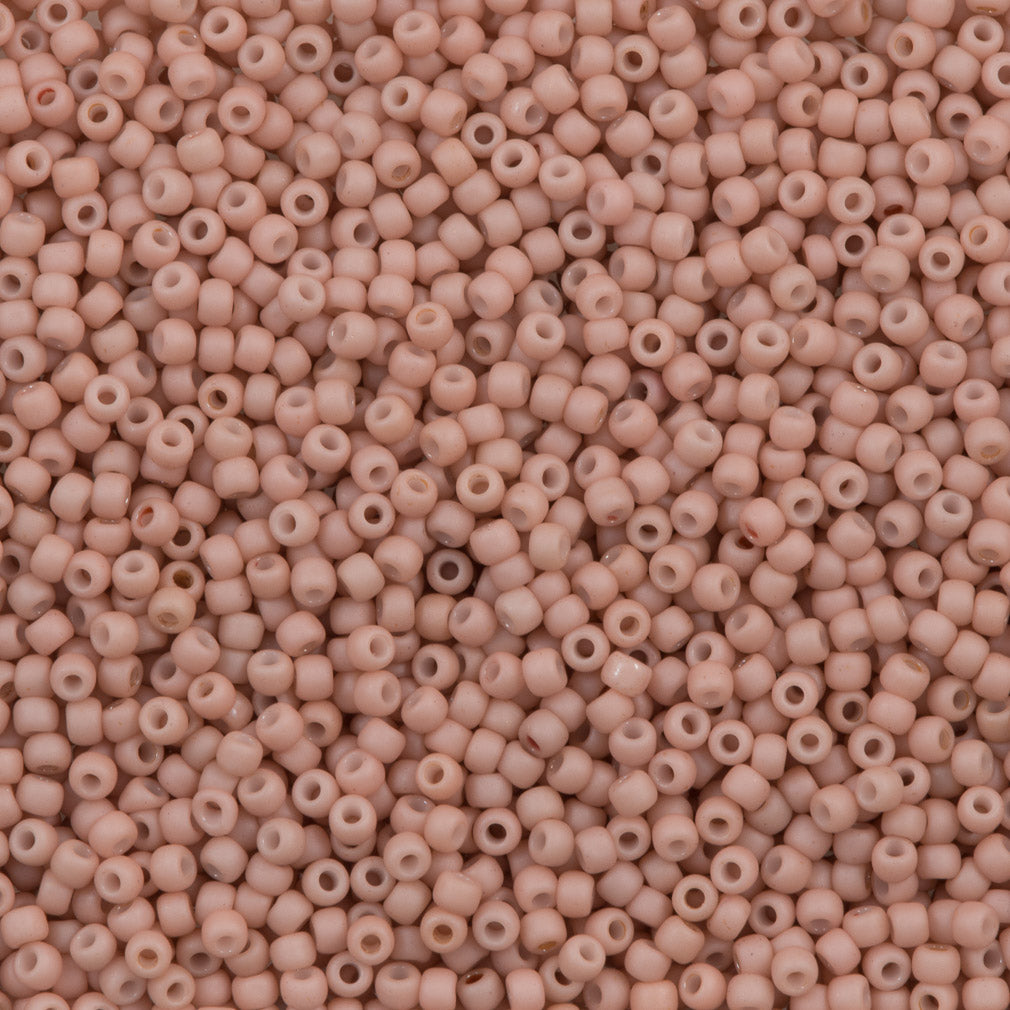 Toho Round Seed Bead 11/0 Opaque Matte Shell Pink 2.5-inch Tube (764)