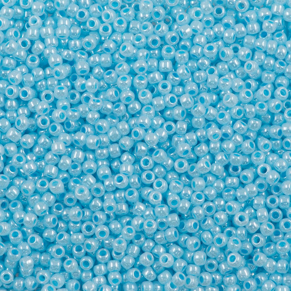 Toho Seed beads, turquoise, opaque, frosted, #11, 2x1.5mm, 10gr