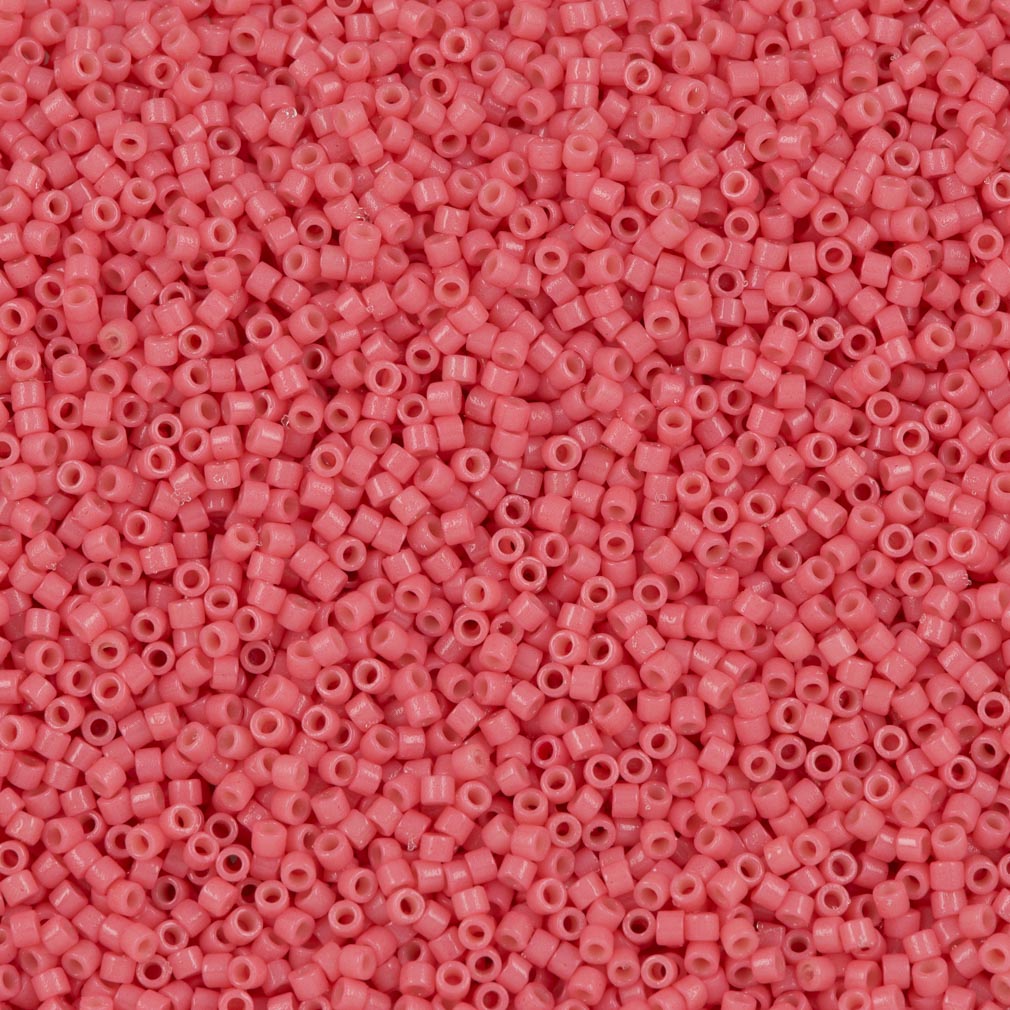 Miyuki Delica Seed Bead 11/0 Duracoat Dyed Opaque Guava 2-inch