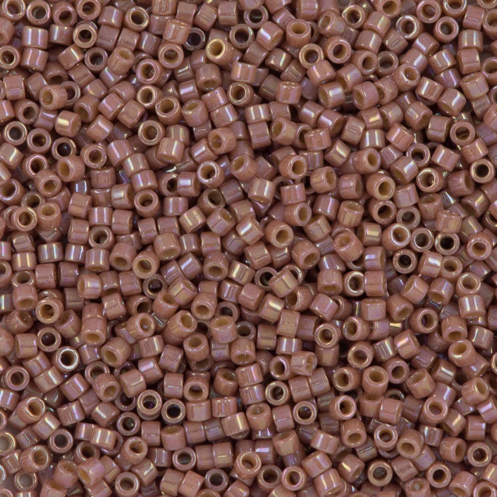 Miyuki Delica Seed Bead 11/0 Opaque Glazed Beige AB 2-inch Tube