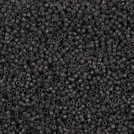 25g Miyuki Delica Seed Bead 11/0 Duracoat Opaque Charcoal Grey DB2368