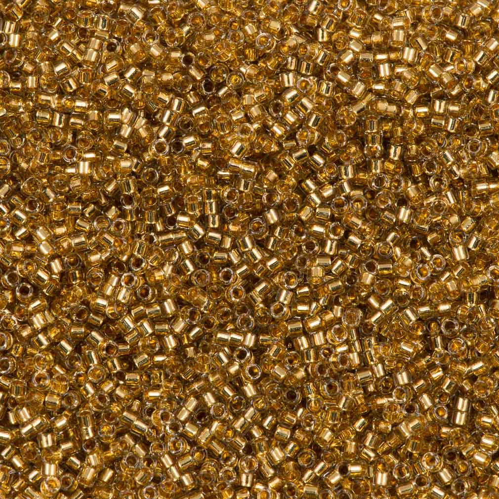 25g Miyuki Delica Seed Bead 11/0 24kt Gold Plate Lined Yellow DB2525