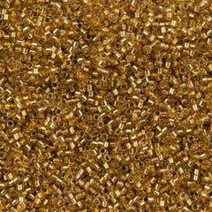 25g Miyuki Delica Seed Bead 11/0 24kt Gold Plate Lined Yellow DB2525