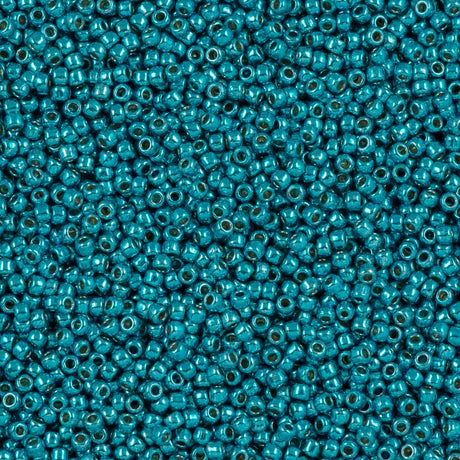 50g Toho Round Seed Bead 11/0 Permafinish Galvanized Aqua Sky (582PF)