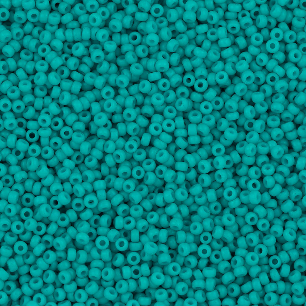 50g Miyuki Round Seed Bead 11/0 Opaque Matte Dyed Turquoise (2050)