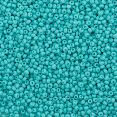 50g Czech Seed Bead 10/0 Chalk Light Turquoise Solgel (03165)