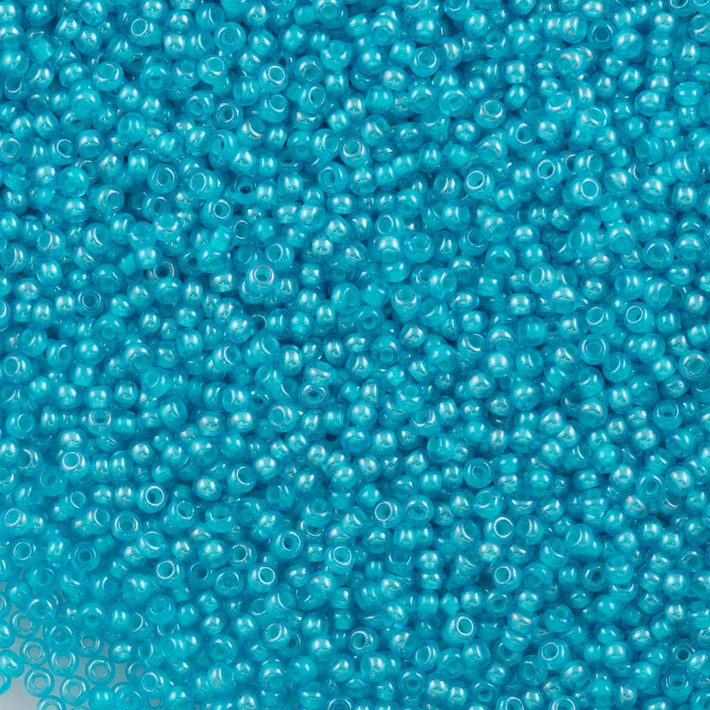 Czech Seed Bead 10/0 Aqua Color Lined Blue (61015)