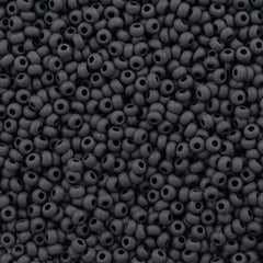Czech Seed Bead 6/0 Matte Jet Black (23980M)
