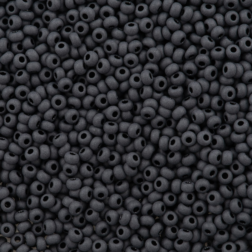 Preciosa Czech Seed Bead 8/0 Matte Jet Black (23980M)