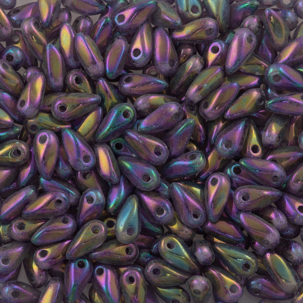 Czech Mini Dagger Tanzanite Iris Beads (20510PI)