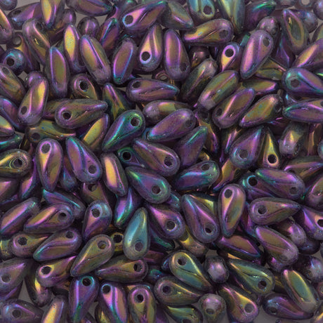 Czech Mini Dagger Tanzanite Iris Beads (20510PI)