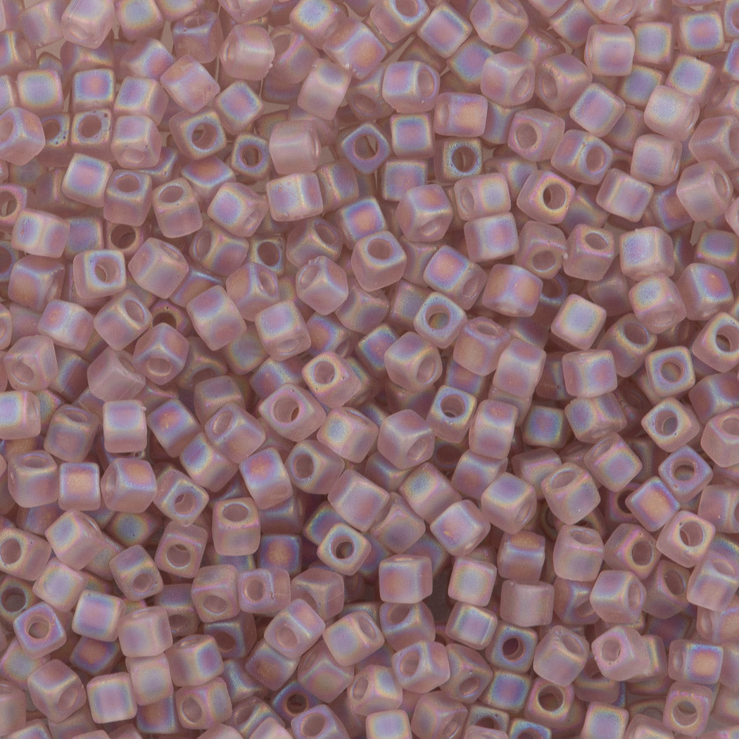 Miyuki 1.8mm Cube Seed Bead Matte Amethyst AB 8g Tube (142FR)