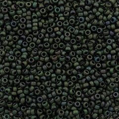 Miyuki Round Seed Bead 15/0 Matte Metallic Dark Green Iris 2-inch Tube (2066)