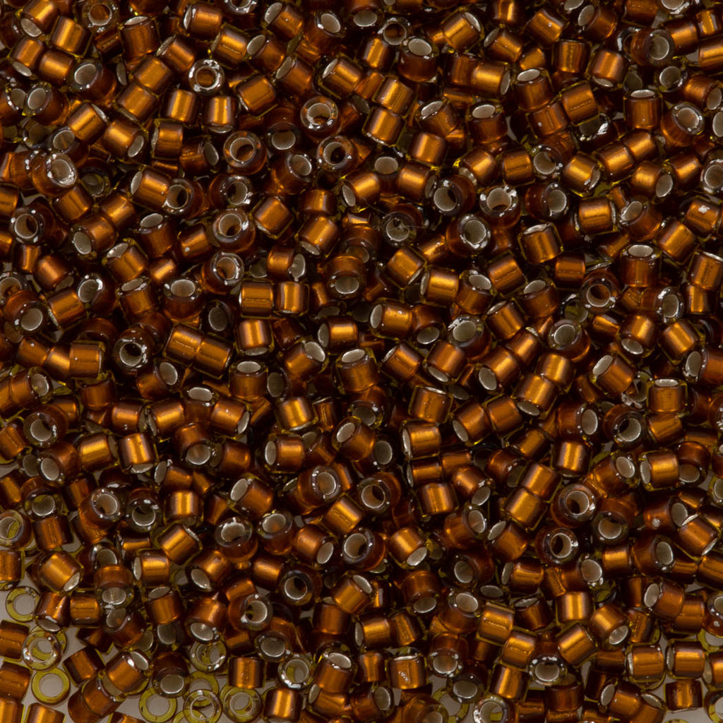 Miyuki Delica Seed Bead 11/0 Silver Lined Glazed Brown DB1682