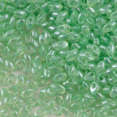 Miyuki Long Magatama Seed Bead Transparent Pale Green 8g Tube (3510)
