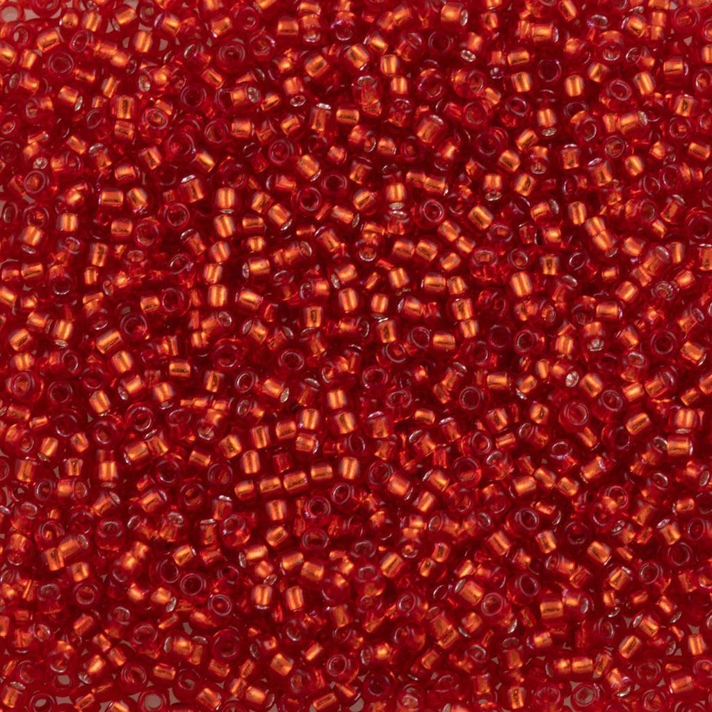 Toho Round Seed Bead 15/0 Silver Lined Light Siam Ruby (25)