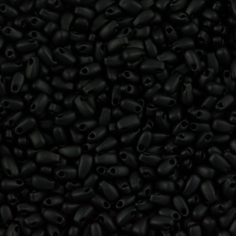 Miyuki Long Drop Seed Bead Opaque Matte Black 10g (401F)