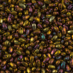 Miyuki Long Drop Seed Bead Metallic Gold Iris 24g Tube (462)
