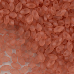 Miyuki Long Magatama Seed Bead Transparent Matte Rose 8g Tube (2103F)