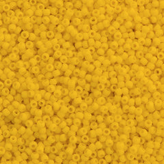 Toho Round Seed Bead 11/0 Opaque Matte Medium Yellow 2.5-inch Tube (42BF)