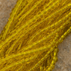 Czech Seed Bead Transparent Yellow 1/2 Hank 8/0 8-80010
