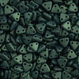 CzechMates 6mm Two Hole Triangle Beads Metallic Suede Light Green 8g Tube (79051)