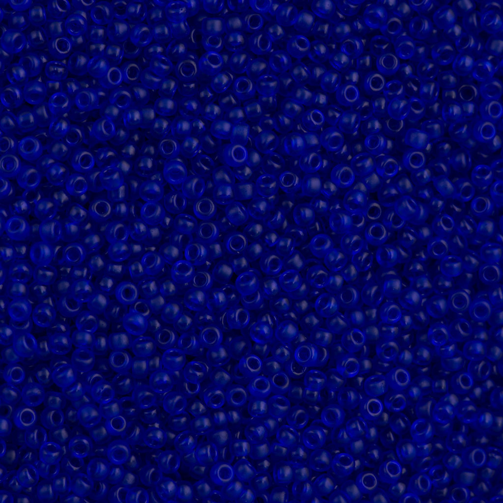 50g Miyuki Round Seed Bead 11/0 Semi-Matte Transparent Cobalt 11-151SF