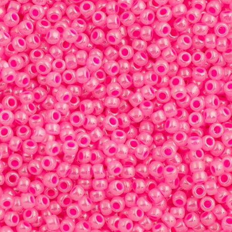 50g toho Round Seed Bead 8/0 Ceylon Hot Pink (910)