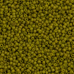 Toho Round Seed Bead 11/0 Opaque Matte Pea Green Soup 2.5-inch Tube (1624F)